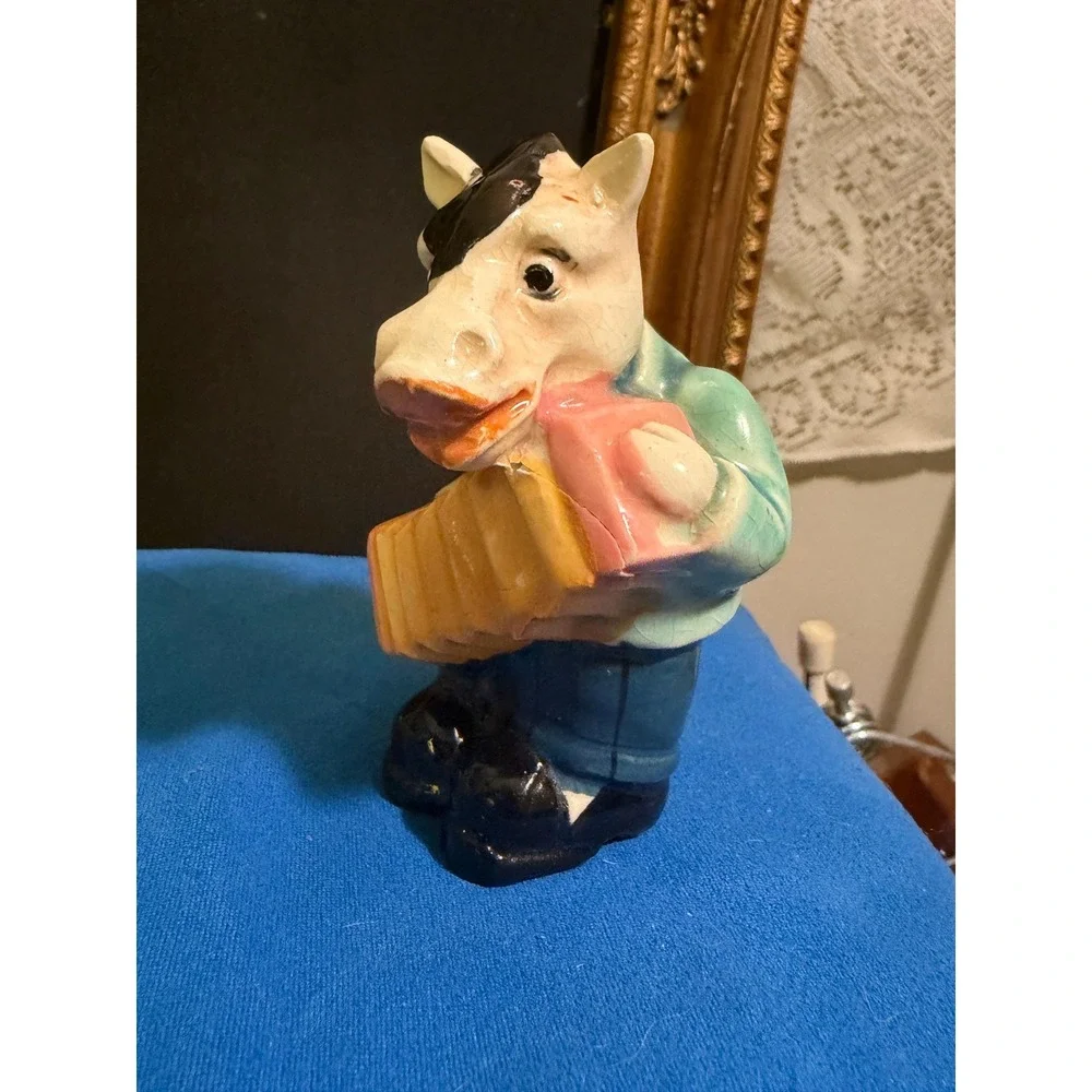 Vintage Anthropomorphic Horse Shaker Japan Equine Playing Accordion 1950s Kitsch